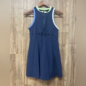 NEW Sweaty Betty Navy Racerback Zip-Front Active Dress